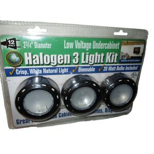 Good Earth Lighting Under Cabinet 12 Volt 2-3/4" Light Kit 3 Pack Black 20w